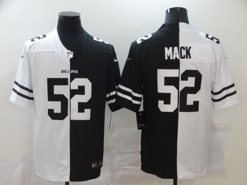 Men Chicago Bears #52 Mack Black white Half version 2020 Nike NFL Jerseys->chicago bears->NFL Jersey